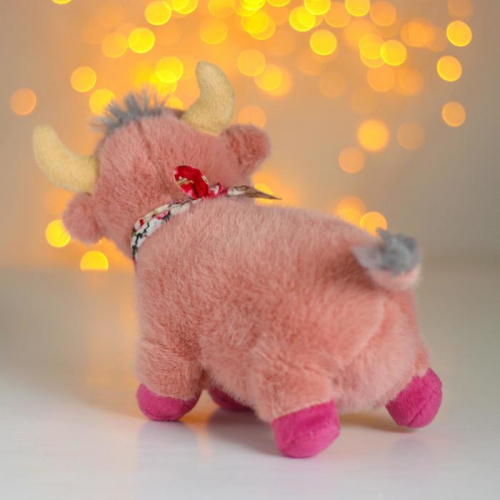 Мягкая игрушка «Бычок», цвет розовый
