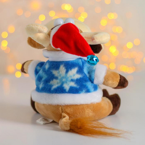 Мягкая игрушка «Бычок в шапке Дед Мороза»