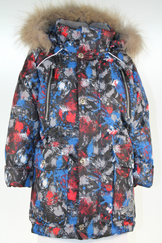 Куртка зимняя подростковая Тау Мембрана Красные отпечатки