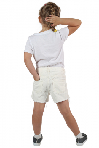 Белые детские шорты для девочек – трендовый рваный дизайн «как у взрослых» №539