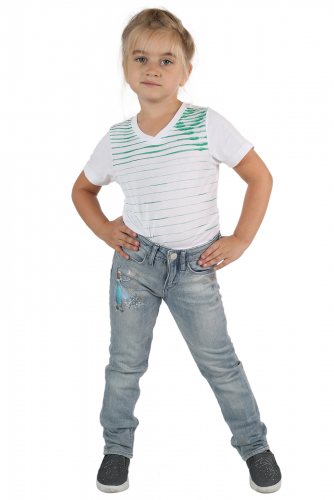 Фирменные детские джинсы для девочек – трендовая коллекция «Холодное сердце» №556