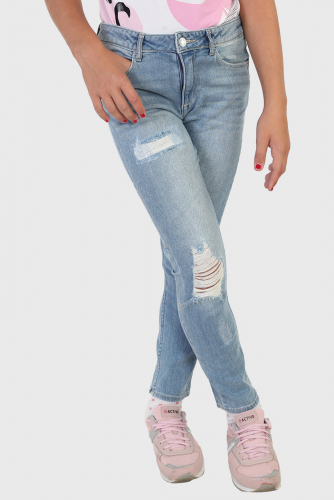 Потертые детские джинсы для девочки – круто смотрятся в любой длине №564