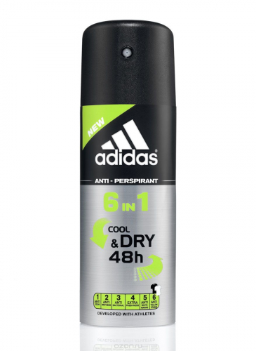 Мужской дезодорант Adidas 6 in 1 Cool & Dry Anti-Perspirant (150 мл)