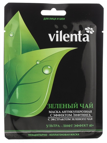 Маска для лица и шеи «Зеленый чай» (Vilenta, 28 мл)