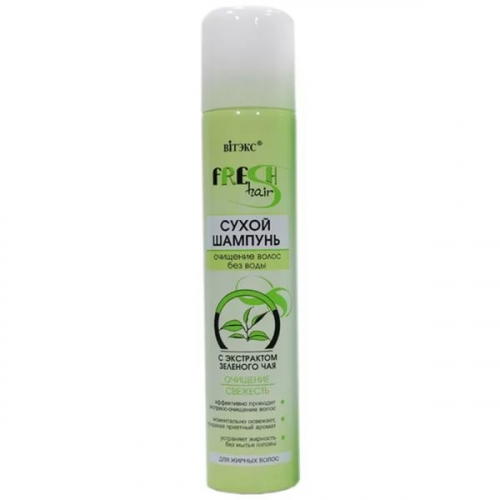 Витэкс FRESH Hair Шампунь СУХОЙ Очищение и Свежесть для жирных волос с экстрактом Зеленого Чая