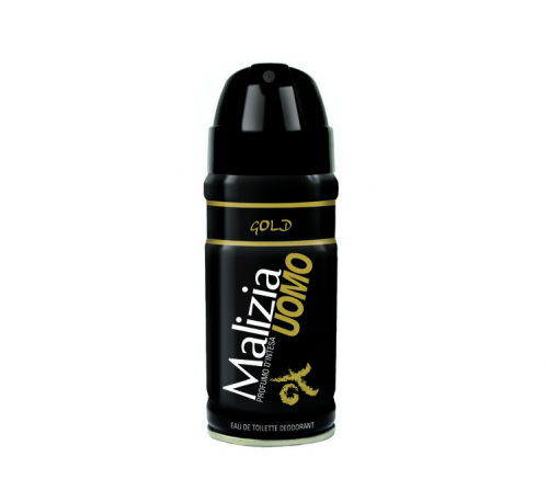 Мужской парфюмированный дезодорант для тела UOMO Gold (Malizia, 150 мл)