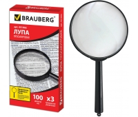 Лупа просмотровая BRAUBERG, диаметр 100 мм, увеличение 3, 451802