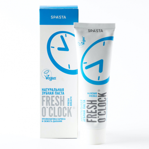 Spasta Натуральная зубная паста FRESH O'CLOCK Профилактика кариеса и свежесть дыхания, 90 мл