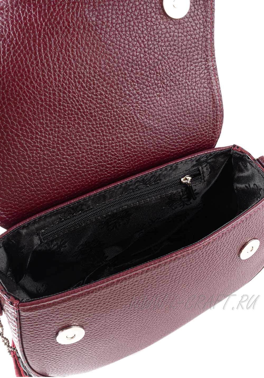 Модель №L128 | кожа | гладкий крокодил | бордовый | К209-3 | 27809