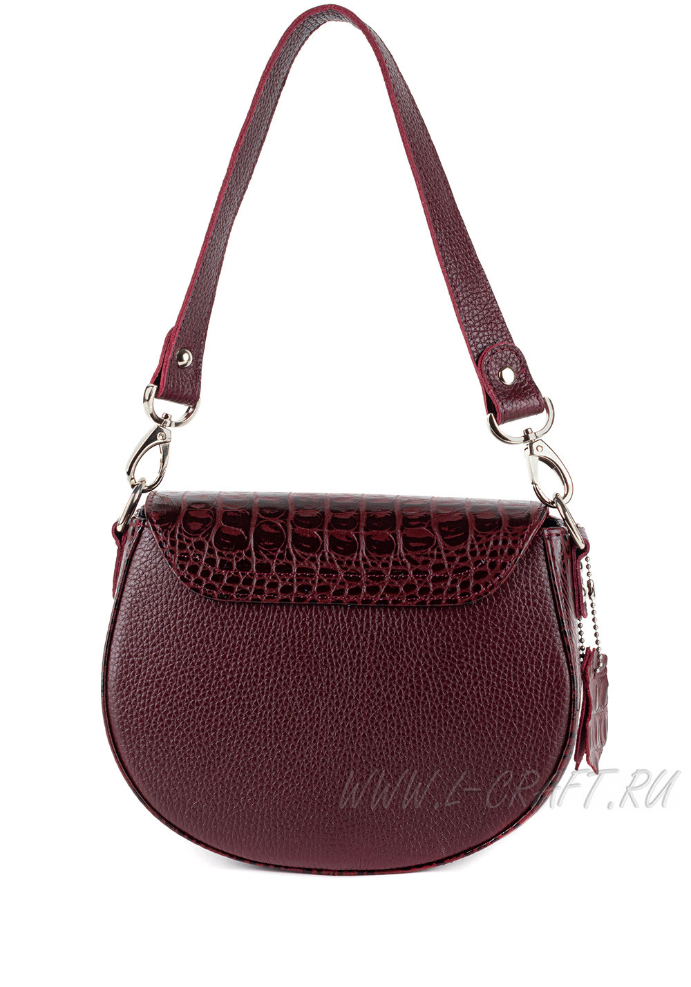 Модель №L128 | кожа | гладкий крокодил | бордовый | К209-3 | 27809