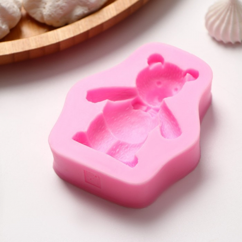 Молд Доляна «Мишка», 8×6,5 см, цвет розовый