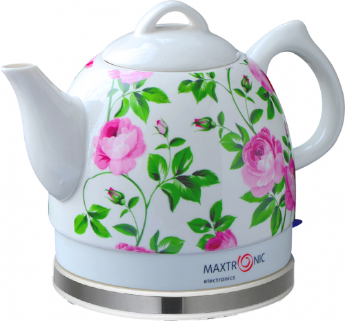 Чайник MAXTRONIC MAX-YD-181 Розовая роза c листьями (8)