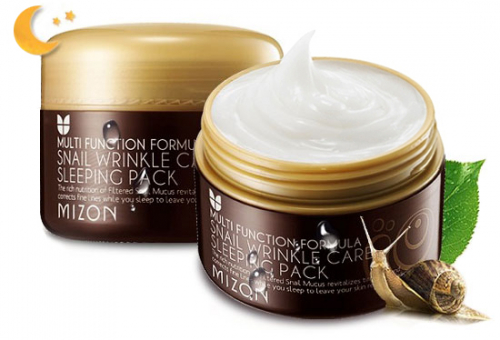 MIZON Snail Wrinkle Care Sleeping Pack Ночная маска c муцином улитки 80мл