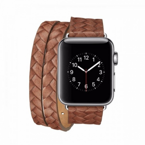 Ремешок для Apple Watch 42mm плетенка коричневый