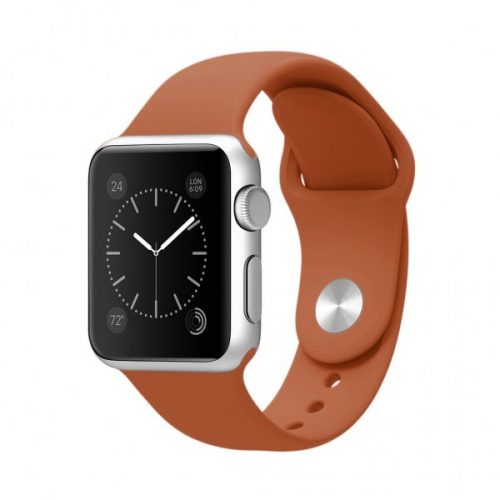 Ремешок для Apple Watch 42mm S/M силиконовый коричневый