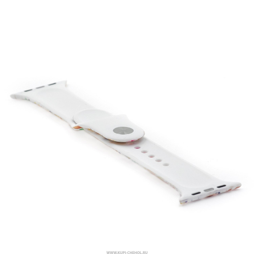 Ремешок для Apple Watch 42mm S/M силиконовый Platina Flowers 2