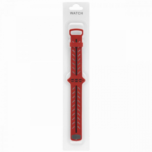 Ремешок для Apple Watch 42mm Silicon Band красный/черный