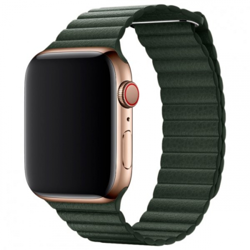 Ремешок для Apple Watch 42mm экокожа зеленый
