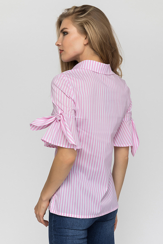 Рубашка #176158Розовый, белый