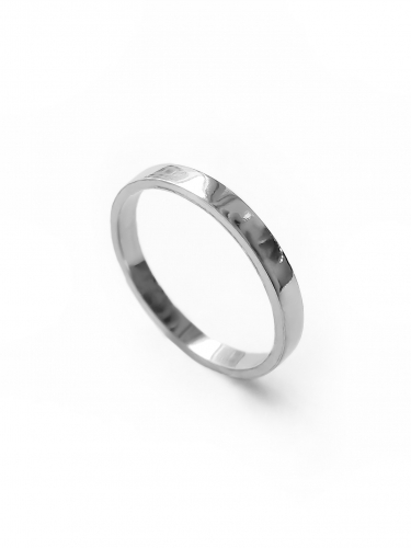 Серебряное узкое кольцо с прямым профилем, 2 мм