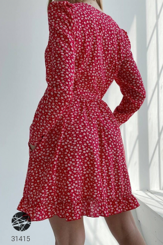 Платье-рубашка с цветочным принтом
