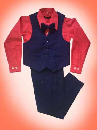 Комплект для мальчика рубашка+брюки + жилетка+ бабочка арт.К/Б М-31-1