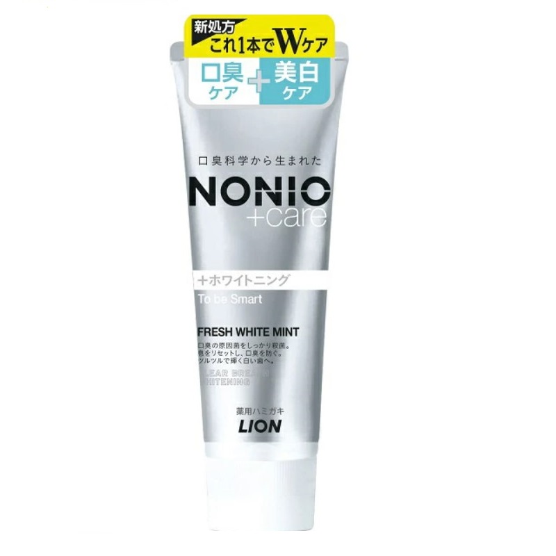 LION Nonio+ Whitening Отбеливающая зубная паста комплексного действия, с ароматом мяты, грейпфрута и личи, 130г. 1/60