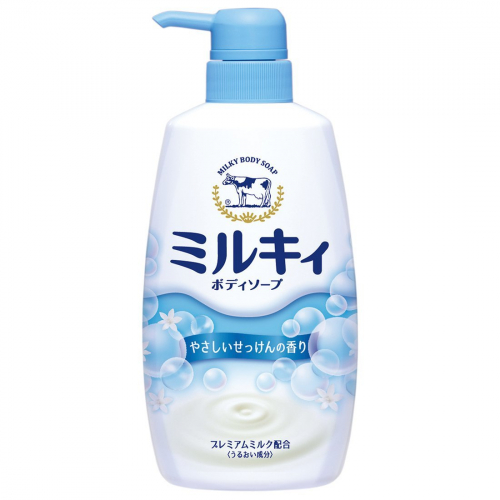 COW Мilky Body Soap Жидкое молочное мыло для тела, увлажняющее, с ароматом цветочного мыла, 550мл. 1/12
