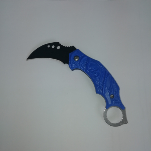 Нож Коготь складной, средний, 125мм,  длина клинка 50мм, цвет синий (048)
