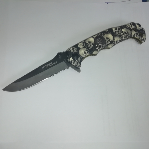 Нож складной STRIDE KNIVES, средний, 220мм, длина клинка 95мм, ручка пласт/, цвет сталь/черный (B092