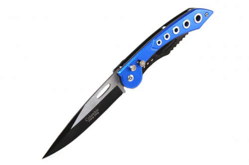 Нож складной, средний, 220мм, длина клинка 100мм, цвет черный (822)(83-029)