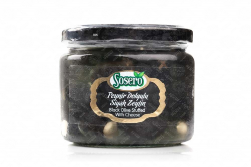 Маслины Sosero фаршированные сыром 290 гр 1/12 (стекло)