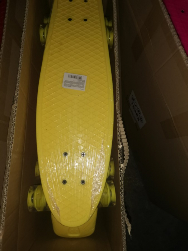 Скейтборд пластиковый желтый