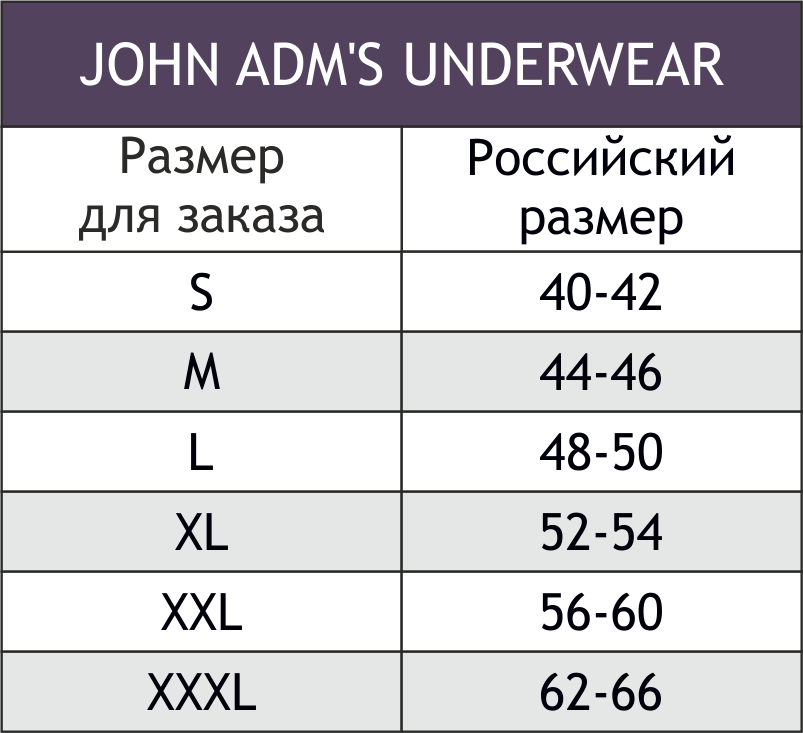 JOHN ADM'S UNDERWEAR, Трусы мужские JOHN ADM'S UNDERWEAR