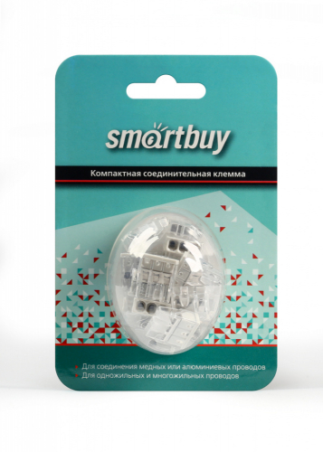 Строительно-монтажная клемма Smartbuy SBE-pwco-3-rp, 3 отверстия, 0,75-2,5 мм2, розничная упаковка