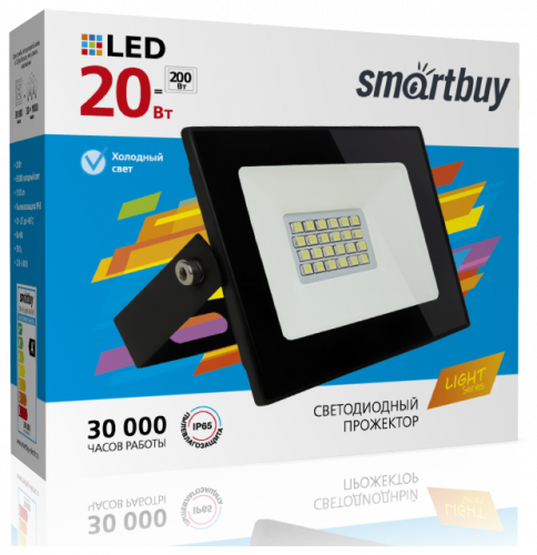 Прожектор светодиодный Smartbuy SBL-FLLight-20-65K, 20W, 6500K, IP65 (холодный свет)
