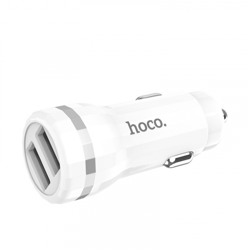 АЗУ HOCO Z27 Staunch, 2400mA, 2 USB, кабель microUSB, пластик (белый)
