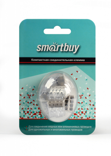 Строительно-монтажная клемма Smartbuy SBE-pwco-8-rp, 8 отверстий, 0,75-2,5 мм2, розничная упаковка