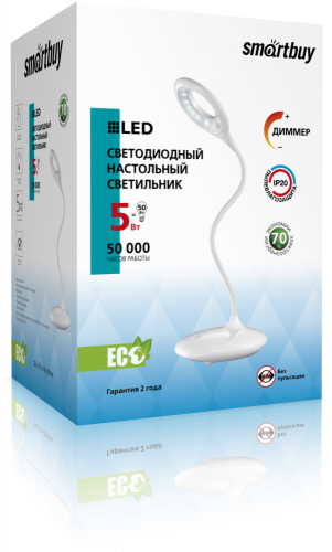 Светодиодный настольный светильник Smartbuy SBL-CR-5-W-White, 5W/4000K (белый)