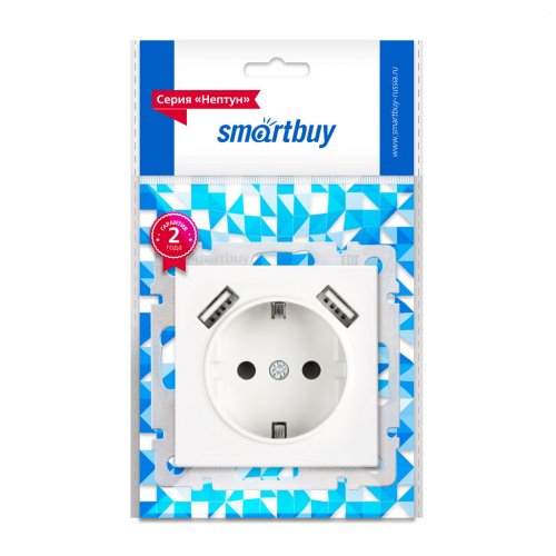 Розетка Smartbuy SBE-05w-16-S1-USB 