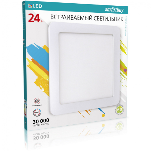 Светодиодный встраиваемый светильник Smartbuy DL Square SBL-DLSq-24-65K, 24W/6500K/IP20 (белый)