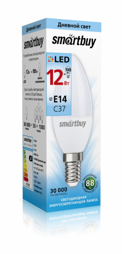 Лампа светодиодная SmartBuy C37 12Вт/4000К/E14 (нейтральный)
