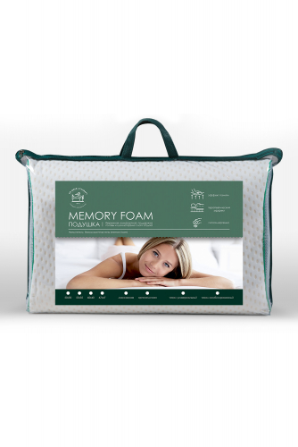 Подушка Memory foam эргономичная 50Х30Х8/11 ПМФ-53п