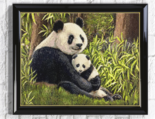 Алмазная мозаика: Мама панда 50х40 Ag 2691