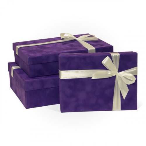 Набор подарочных коробок 3 в 1 прямоугольник 29*19*8 см Велюр 54199