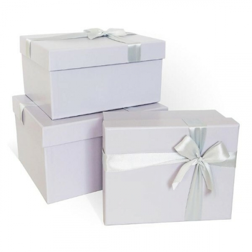 Набор подарочных коробок 3 в 1 прямоугольник 23*19*13 см Лавандовый 54188