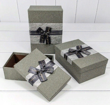 Набор подарочных коробок 3 в 1 прямоугольник 23*16*9.5 см С бантом 