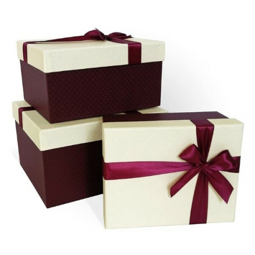 Набор подарочных коробок 3 в 1 прямоугольник 23*19*13 см Ромб 54183