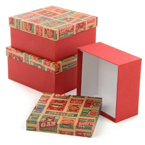 Набор подарочных коробок 3 в 1 куб 20*20*10 см Движение вперед 558302