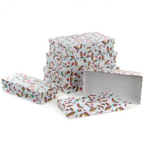 Набор подарочных коробок 3 в 1 прямоугольник 30*18*7 см Единороги 558294